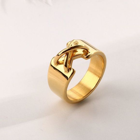 Cross Design Gold Plated Ring, Size 7 - Picture 8 of 11